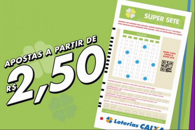 Resultado da loteria Super Sete, concurso 702, hoje, quarta-feira, 04 de junho de 2025 (04/06/25). O prêmio é de R$ 1,3 milhão